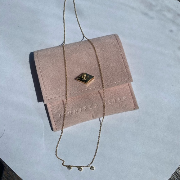 Jennifer Meyer Gold 3 Diamond Necklace - Picture 6 of 6